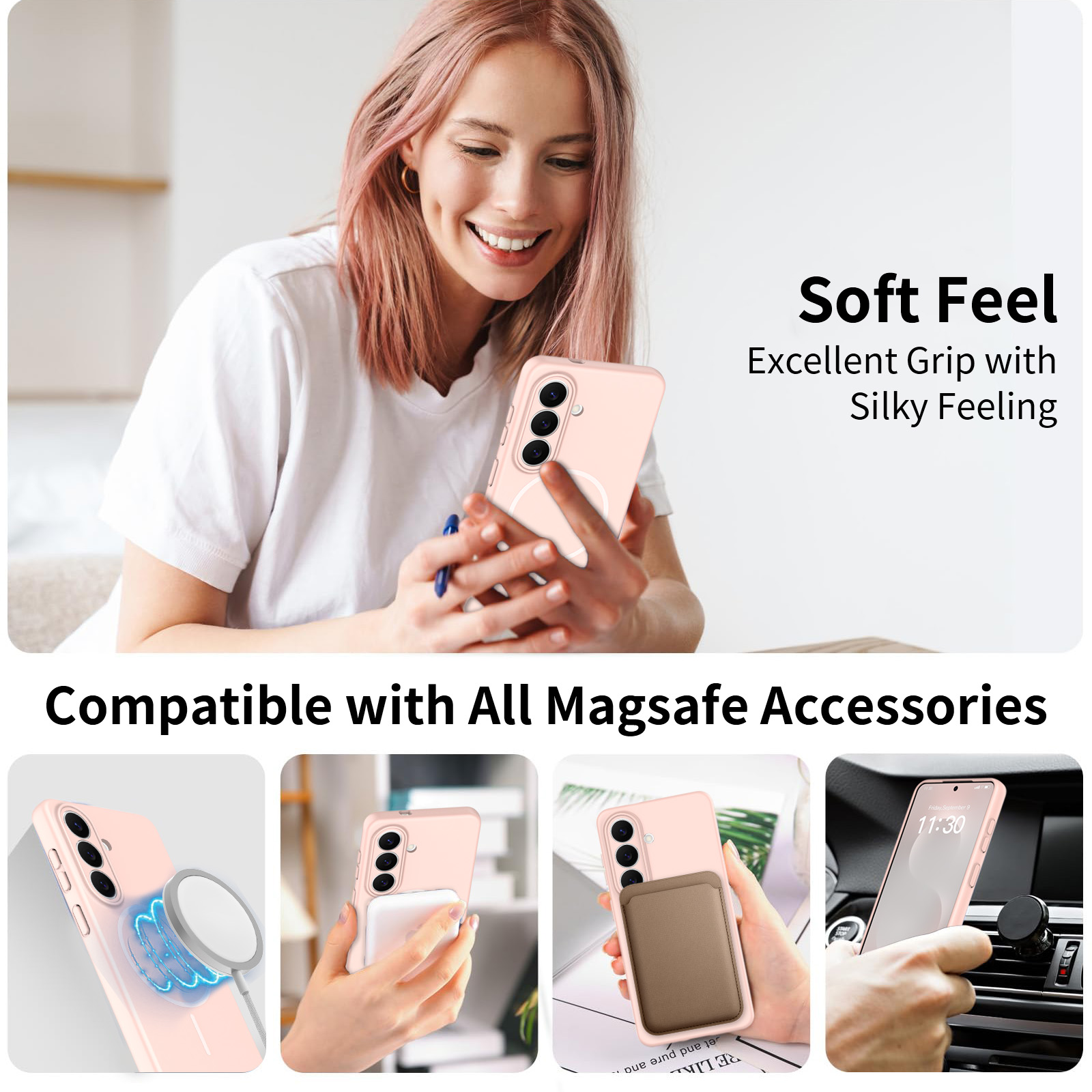 MagSafe-skal SoftArmor Samsung Galaxy S26 Rosa