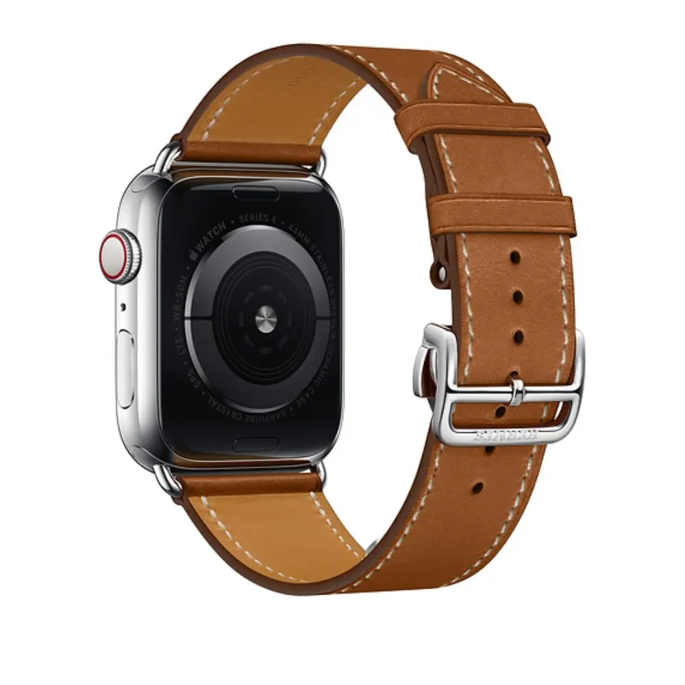 Apple Watch Series 10 42mm Armbånd i ægte læder, Cognac