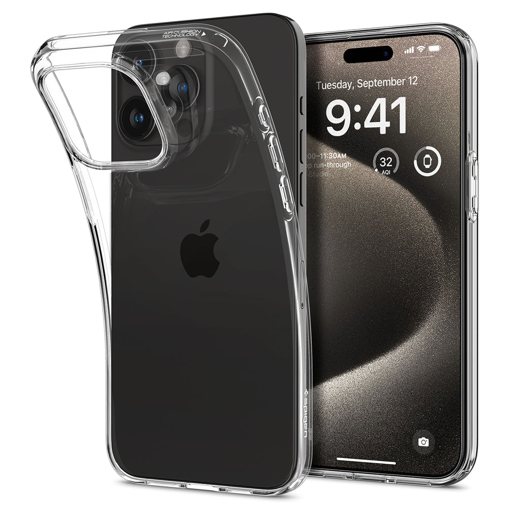 Spigen Case Liquid Crystal iPhone 15 Pro Max Crystal Clear - Stilig, minimalistisk deksel