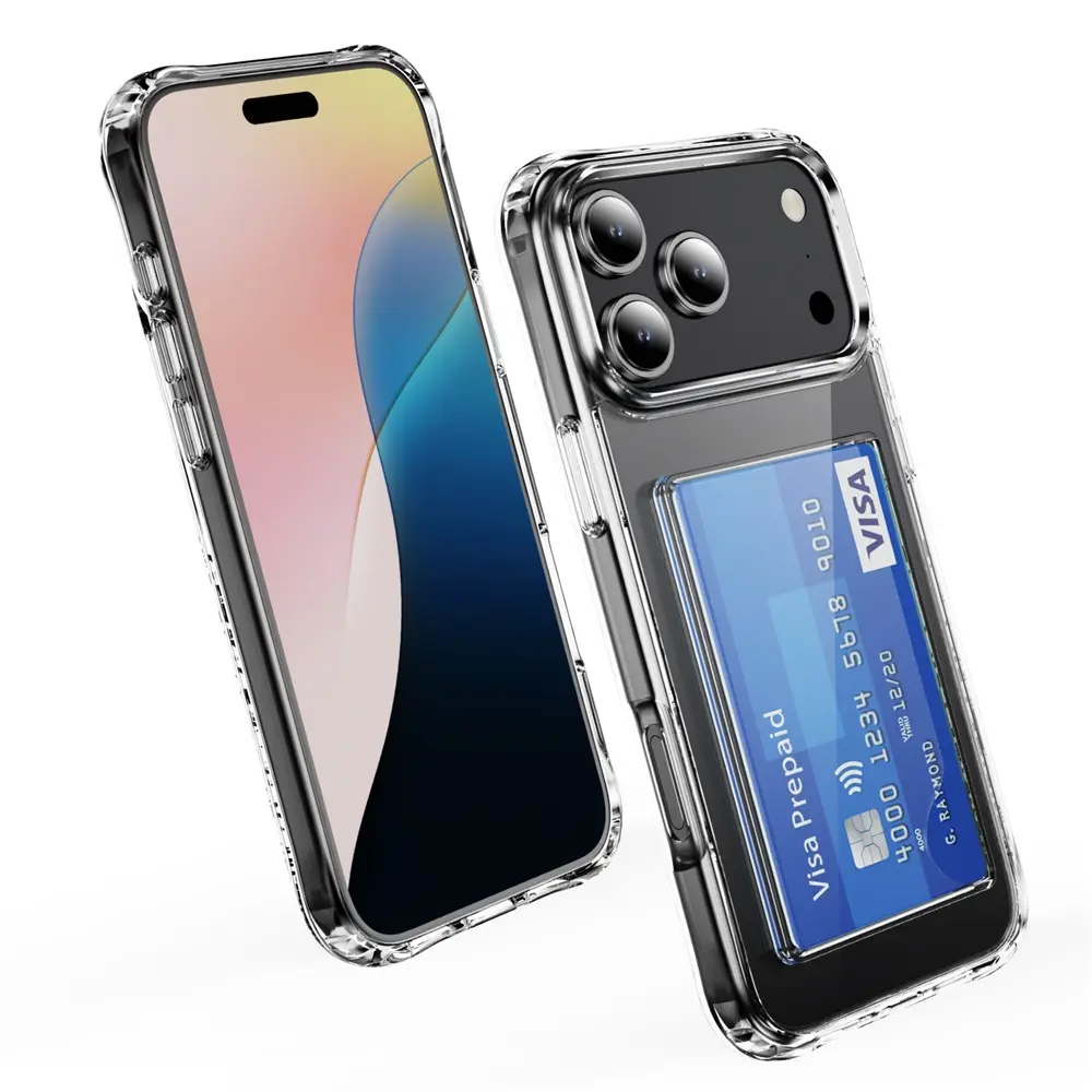 Hybridskal Kortfack iPhone 18 Pro Max Genomskinlig