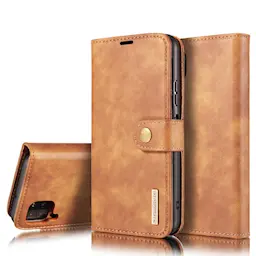 Samsung Galaxy A42 Pungetui med aftageligt cover, Cognac