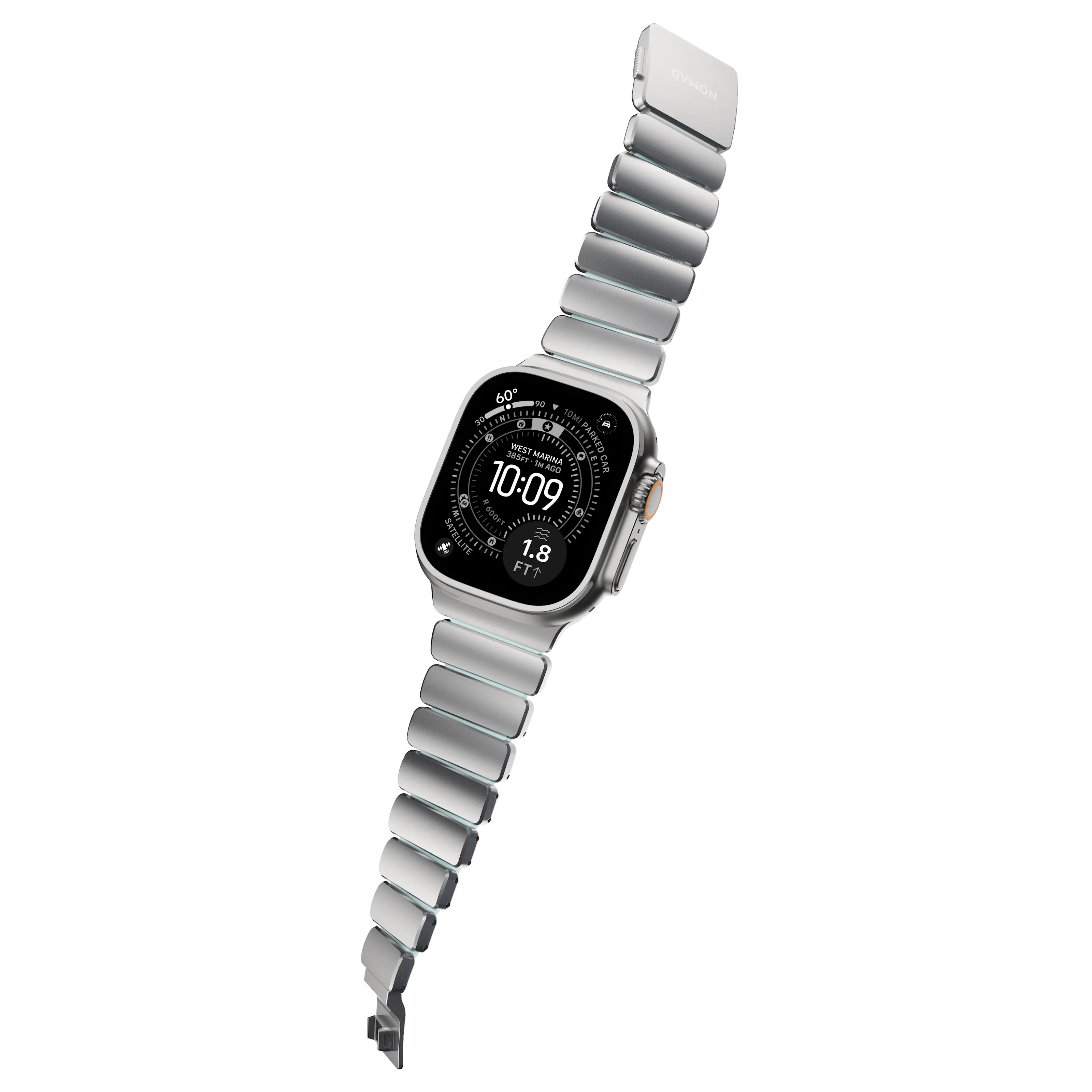 Stratos Band Apple Watch Ultra 49mm 3rd Gen Natural Titanium - Icy Blue Glow