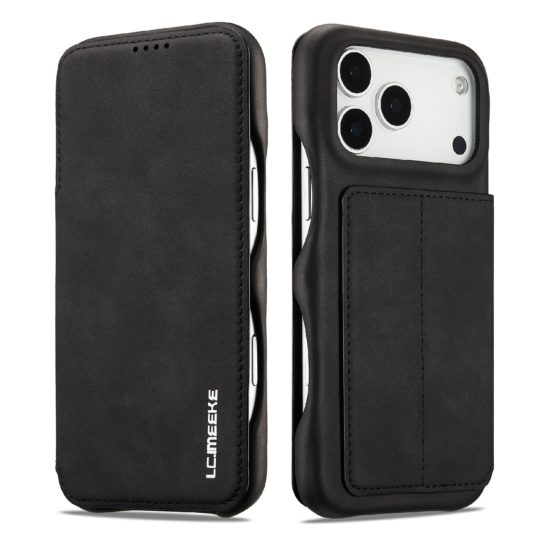 LC.IMEEKE Slim Lommebokdeksel iPhone 17 Pro Svart