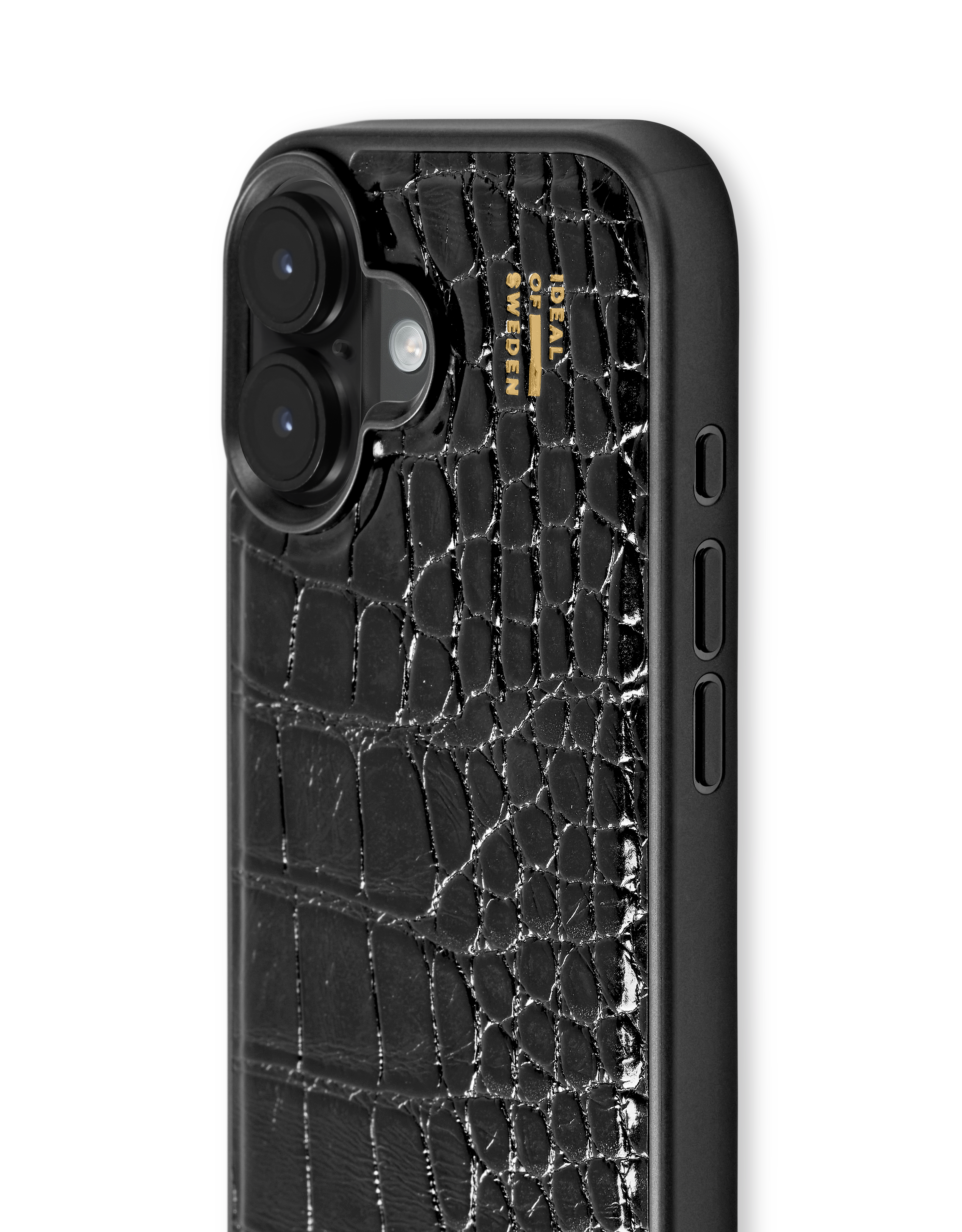 Vegan Leather MagSafe Case iPhone 16 Black Croco
