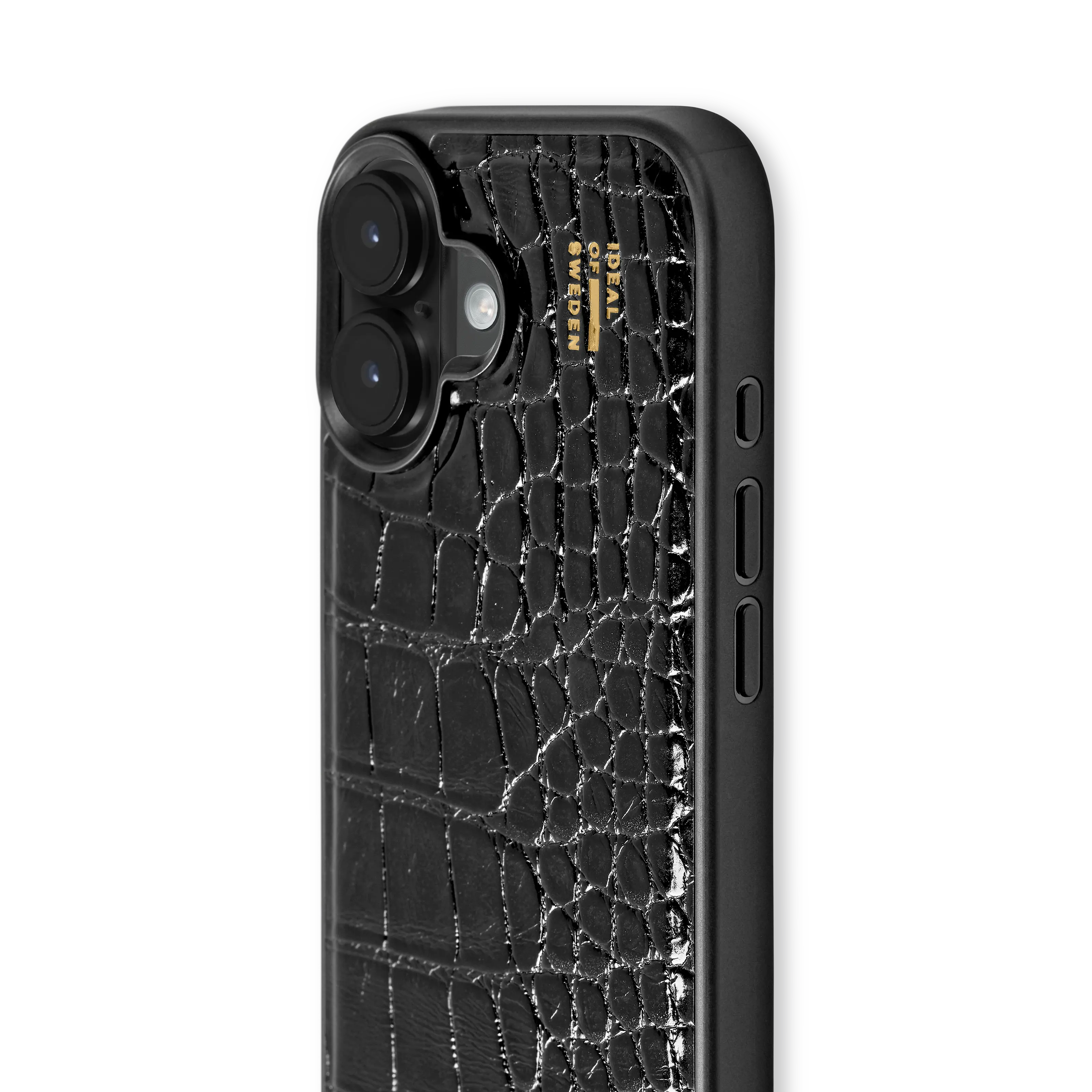 Vegan Leather MagSafe Case iPhone 16 Black Croco
