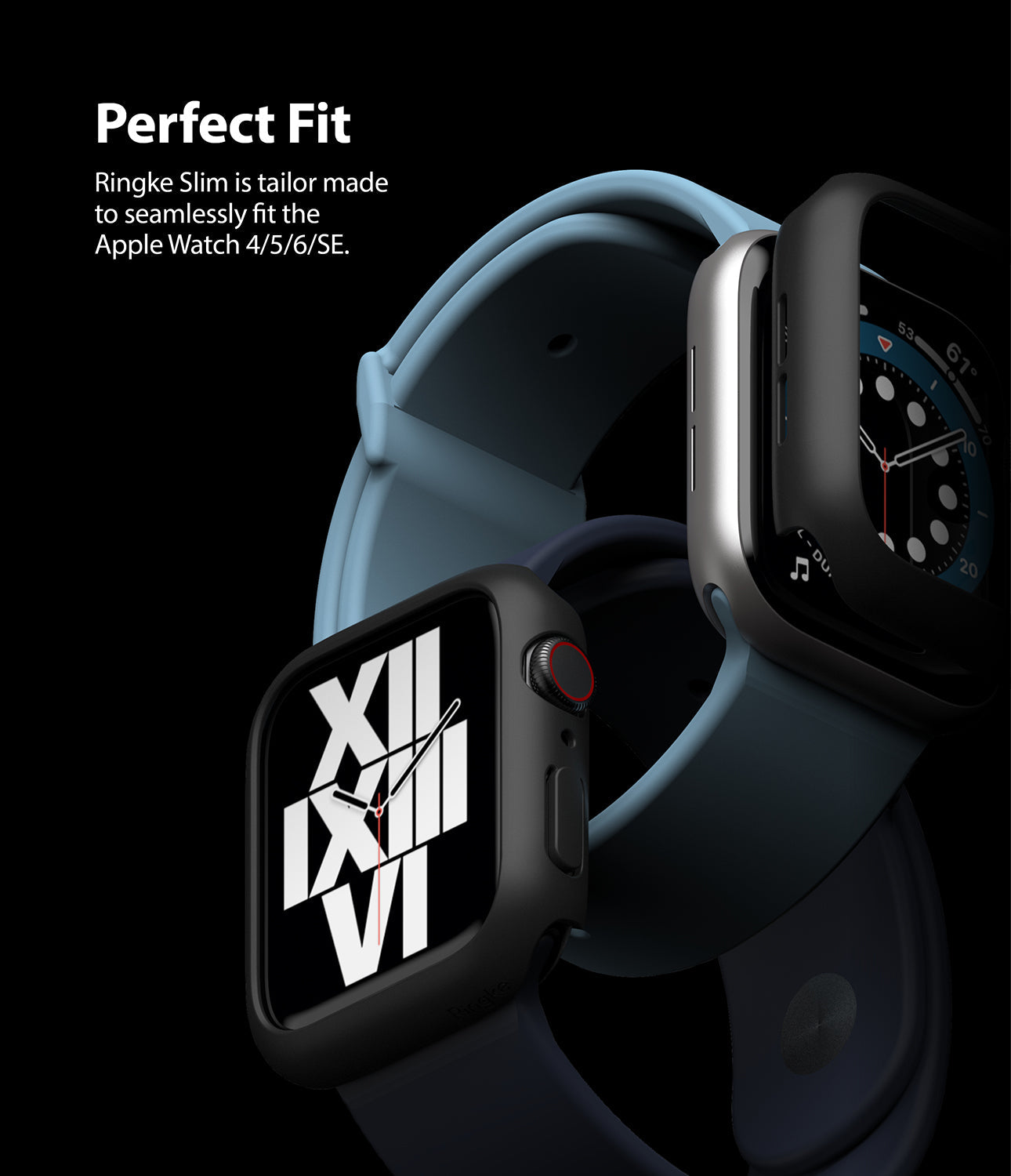 Slim Case (2-pack) Apple Watch SE 3 44mm Matte Black & Clear
