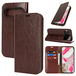 Mobiletui Ekte Lær Google Pixel 10 Mørkbrun