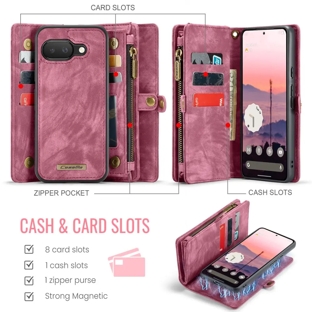 Multi-slot Plånboksfodral Google Pixel 9a Röd