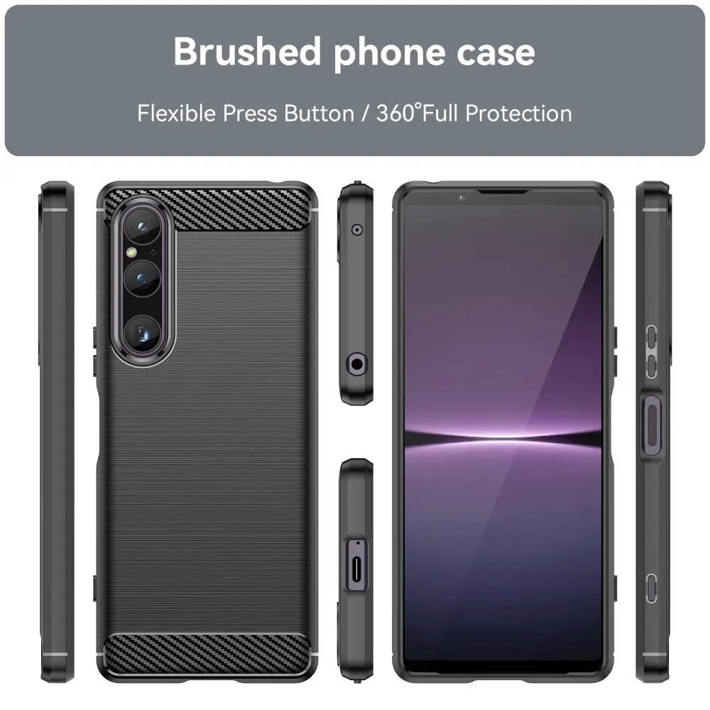 Sony Xperia 1 V Skal TPU Brushed Svart
