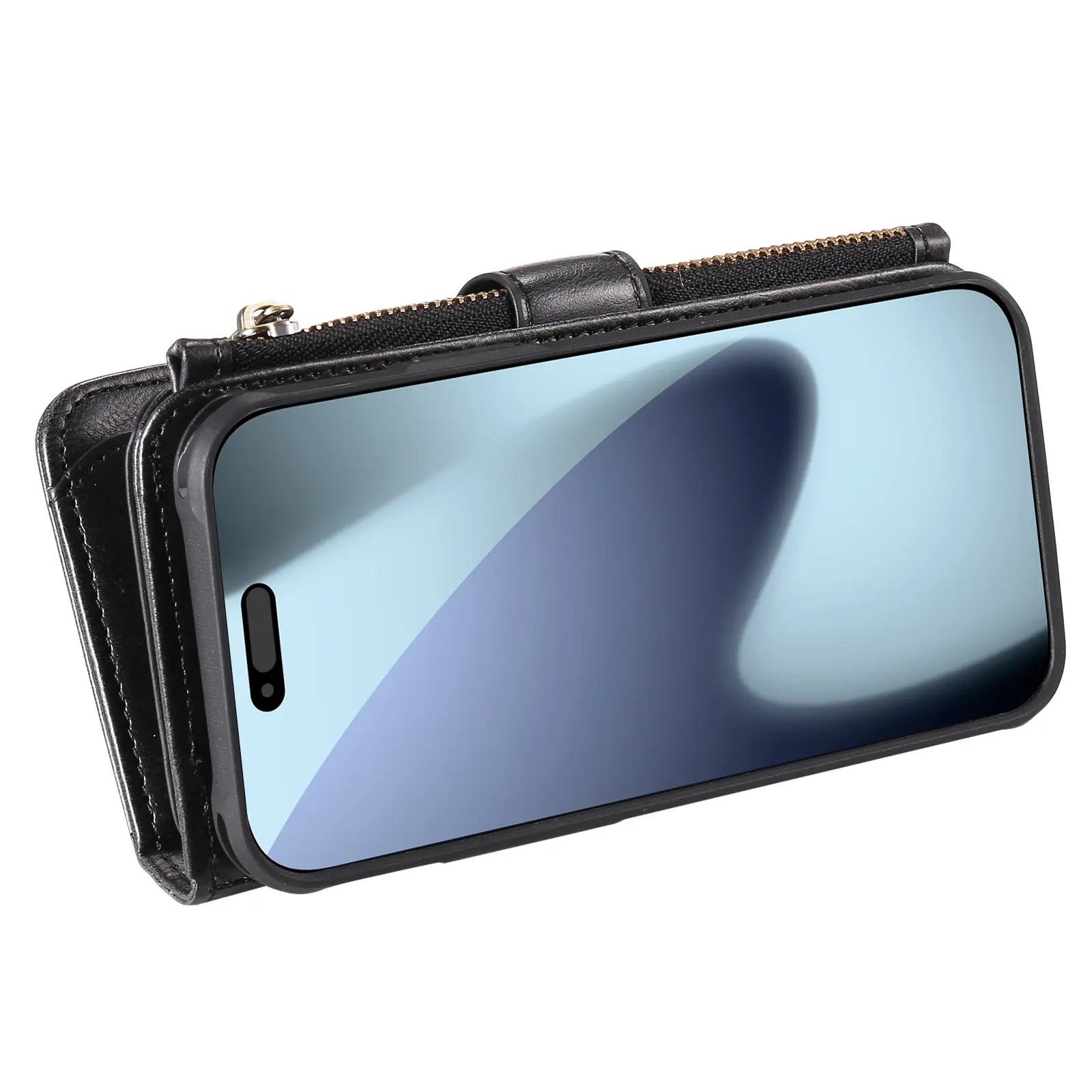Magnet Leather Multi-Wallet iPhone 18 Pro svart