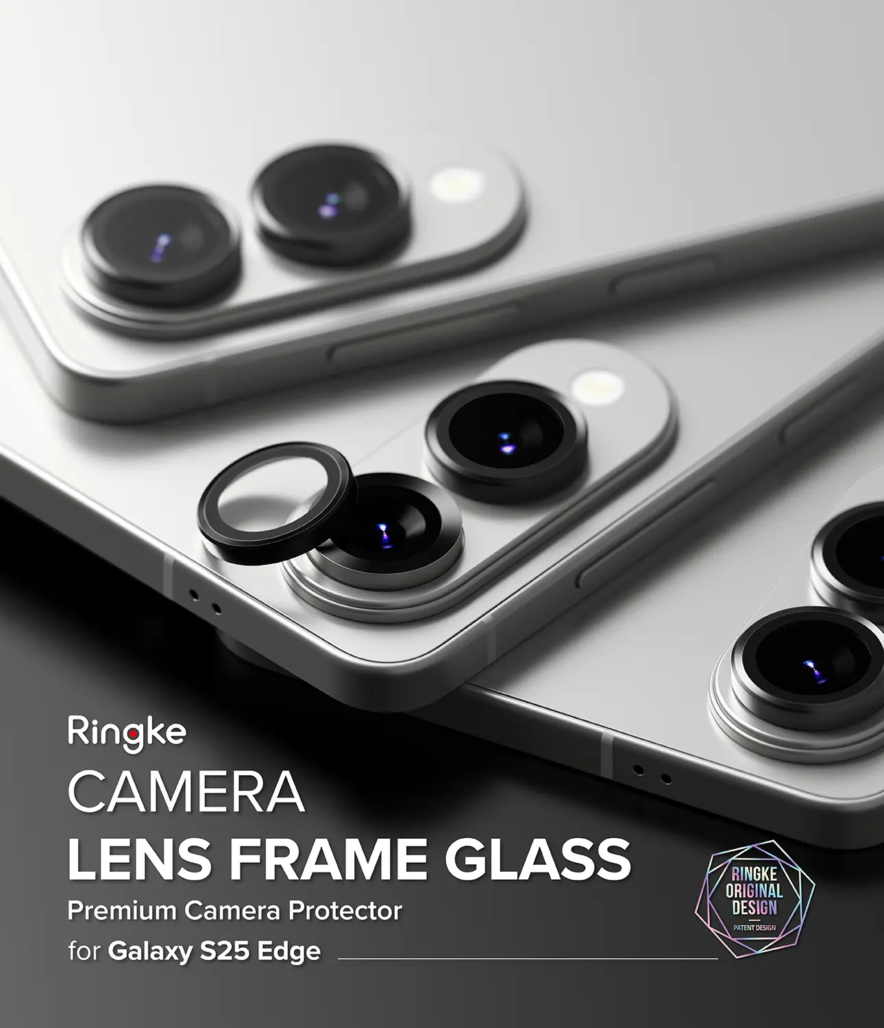 Camera Lens Frame Glass (2-pack) Samsung Galaxy S25 Edge Black