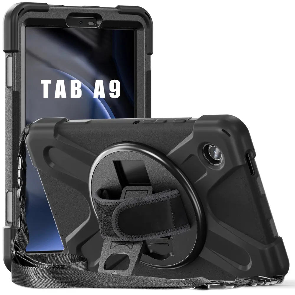 Stöttåligt Hybridskal med axelrem Samsung Galaxy Tab A9 Svart