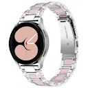 Samsung Galaxy Watch 4 40mm Metallinen ranneke koristekivillä, Silver Rose