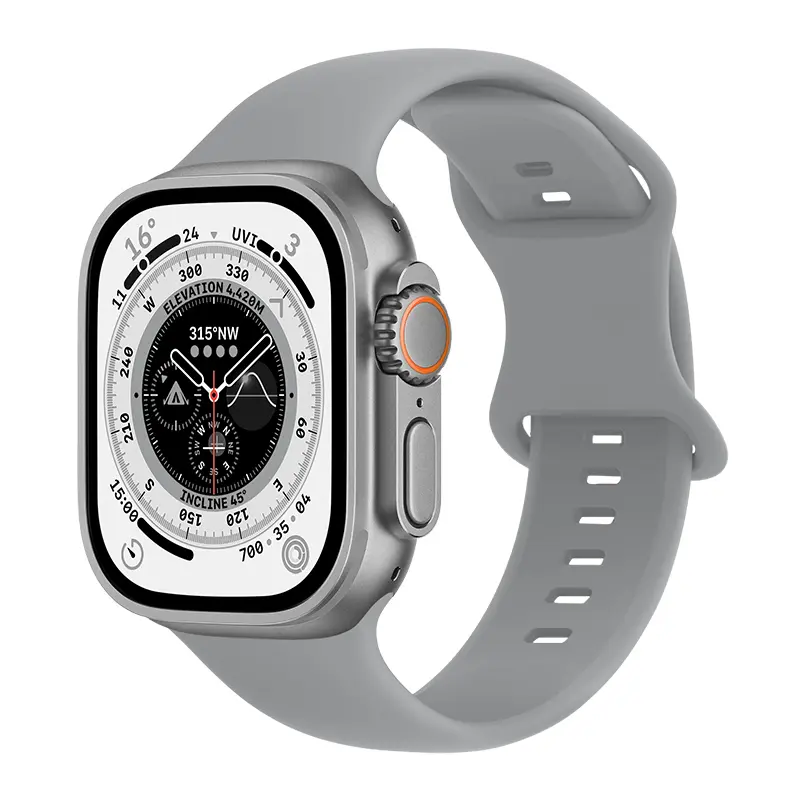 Silikonarmband Apple Watch Series 12 43mm Grå