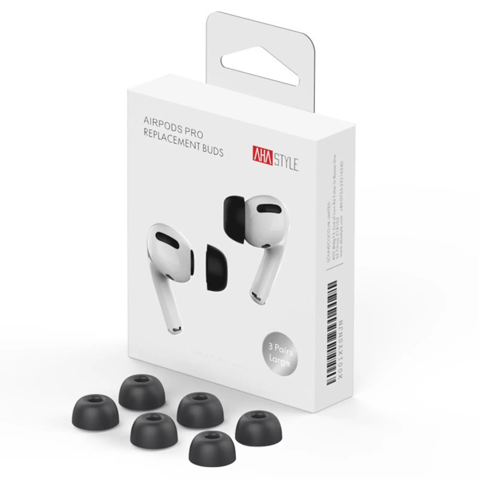 3-pack Memory Foam Ear Tips AirPods Pro 3 svart (Small)
