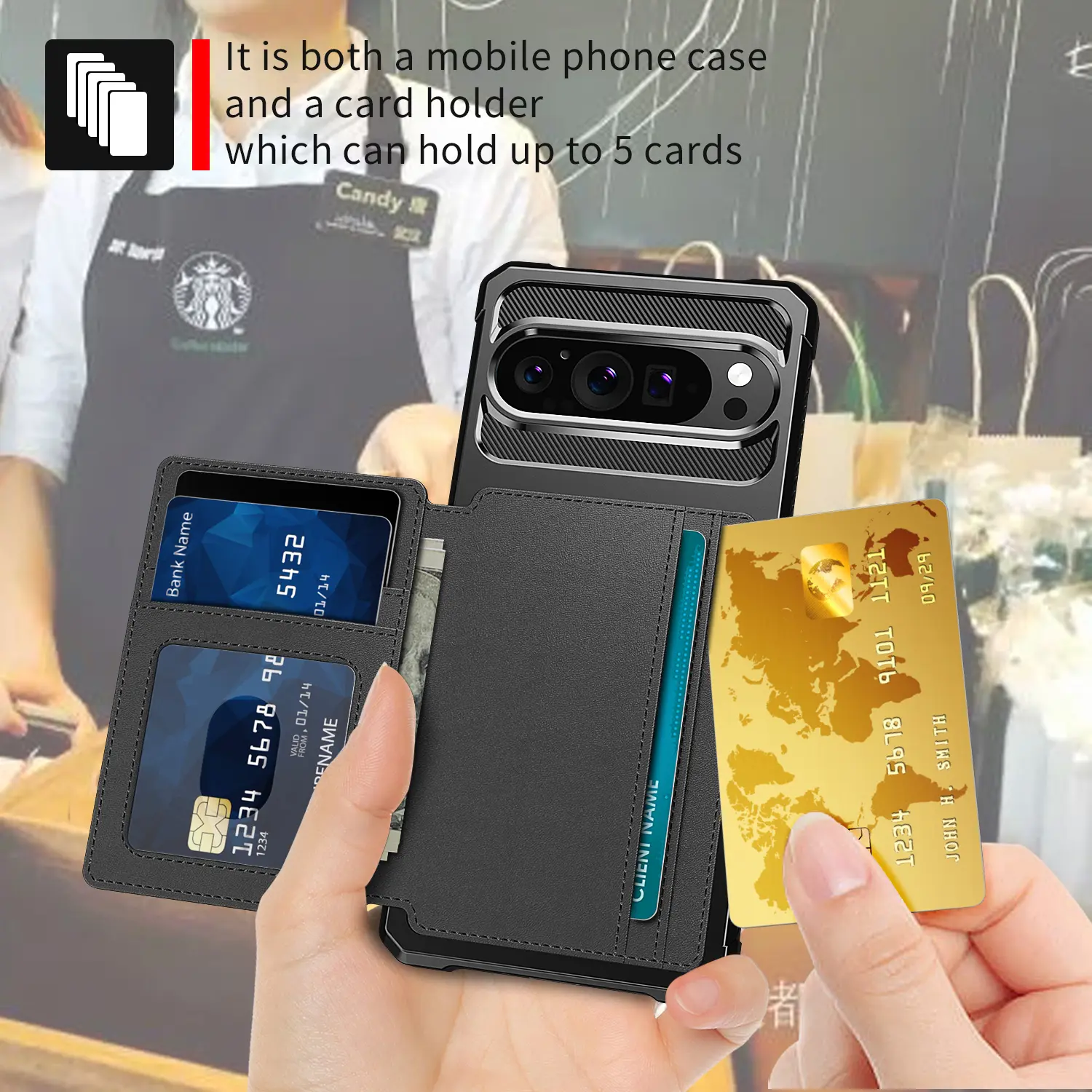Tough Multi-slot Case Google Pixel 9 Pro Svart
