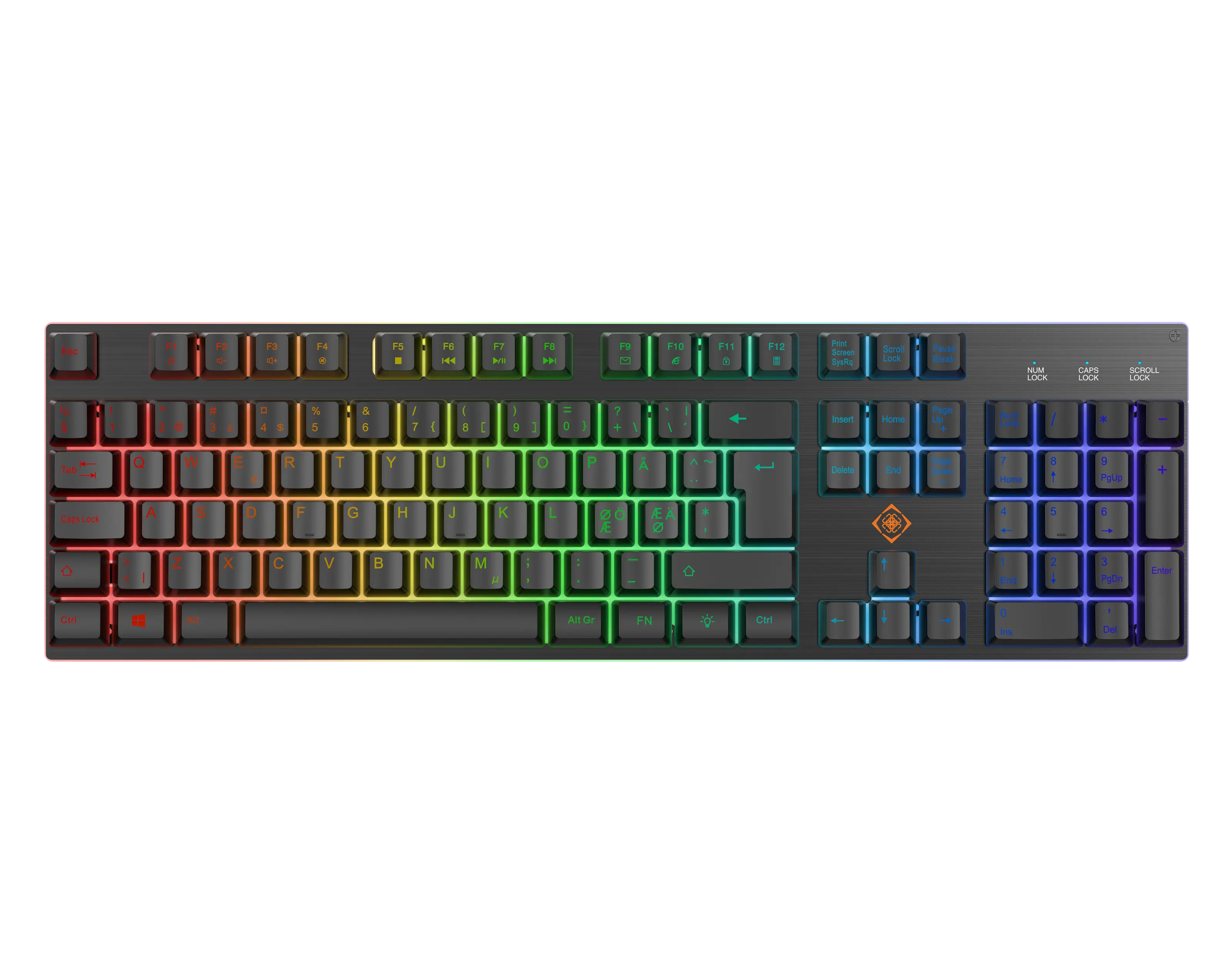 DK260 kalvonäppäimistö RGB-valaistuksella, Musta