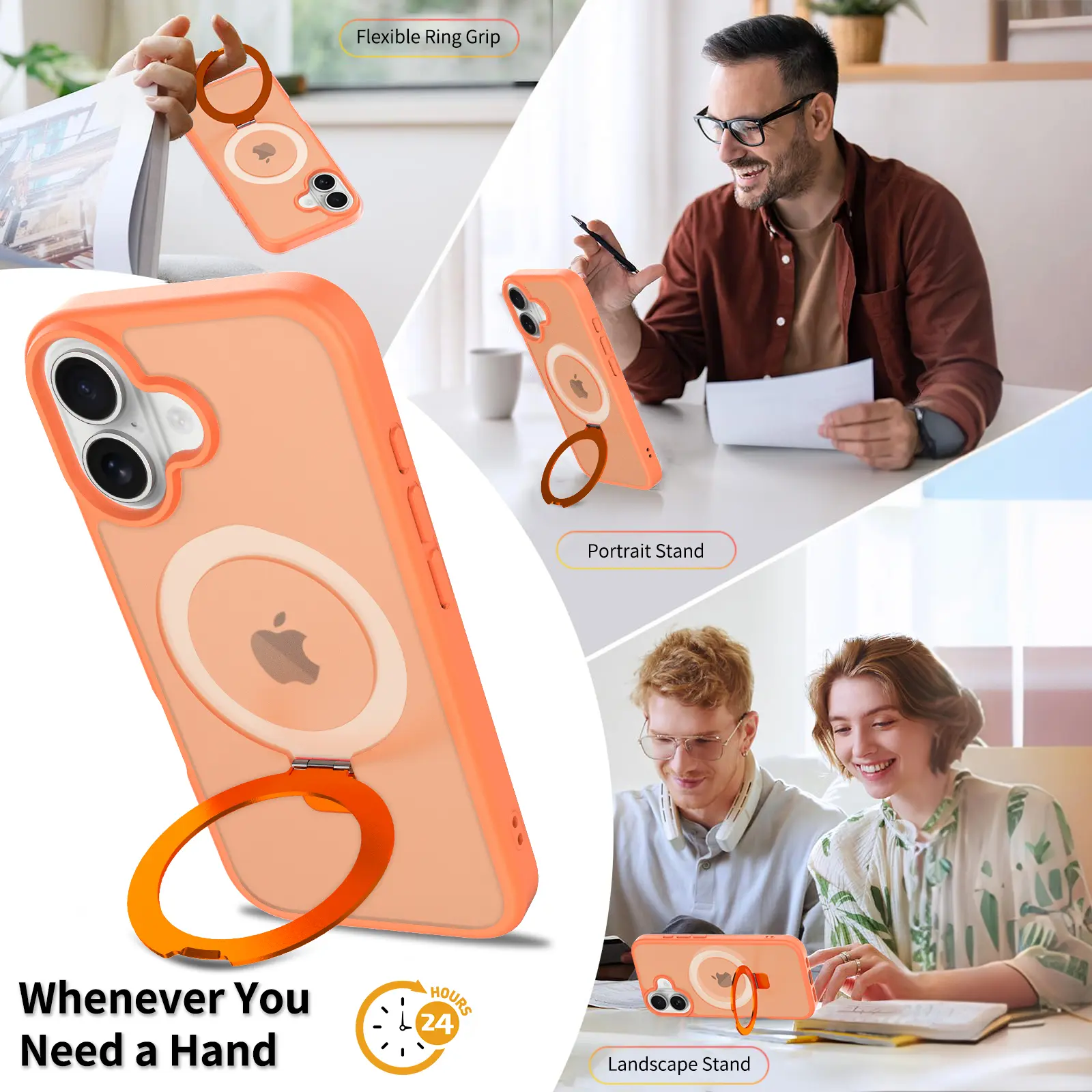 Hybridskal Magnetic Ring iPhone 17 Orange