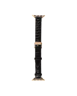 Apple Watch Series 8 41mm Elegant armbånd i vegansk skinn, Black Croco