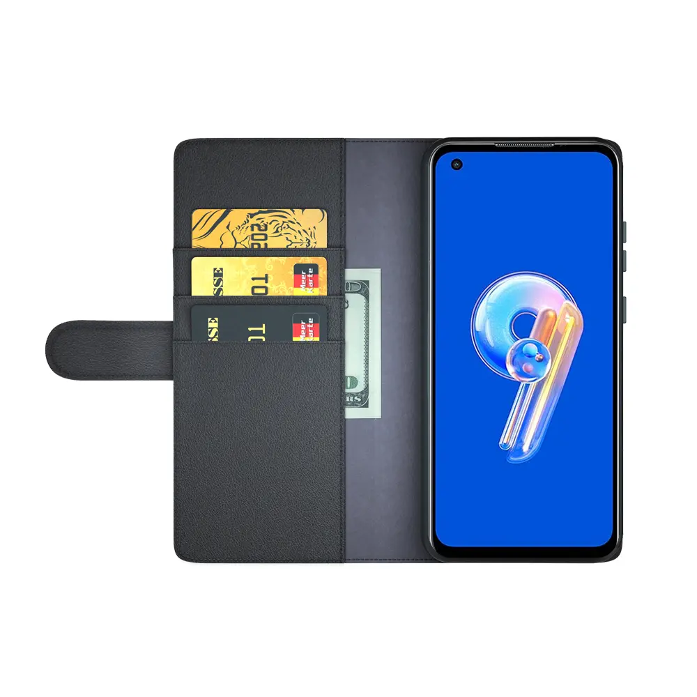 Äkta Läderfodral Asus ZenFone 10 Svart