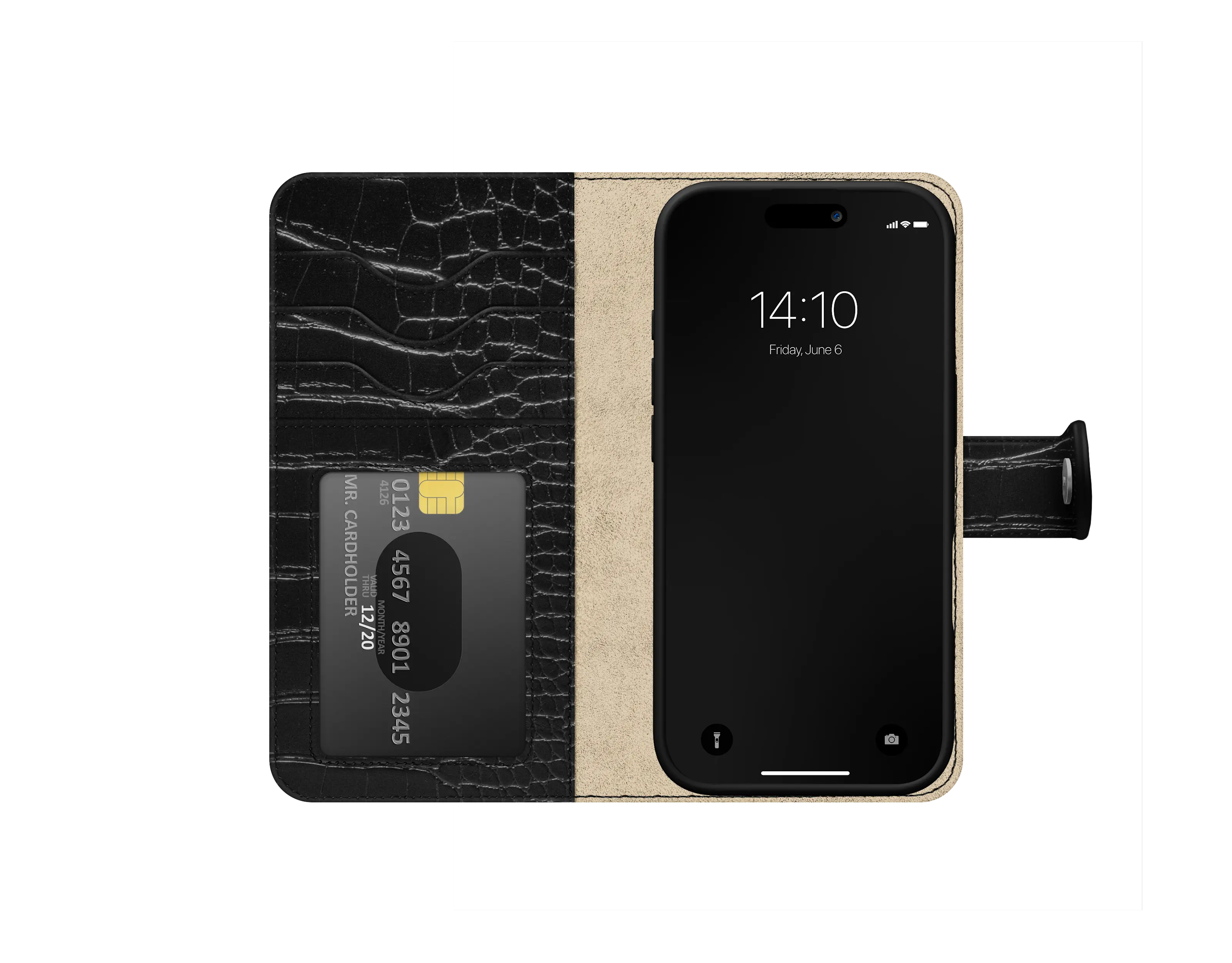 MagSafe Magnet Wallet+ iPhone 17 Pro Max Black Croco