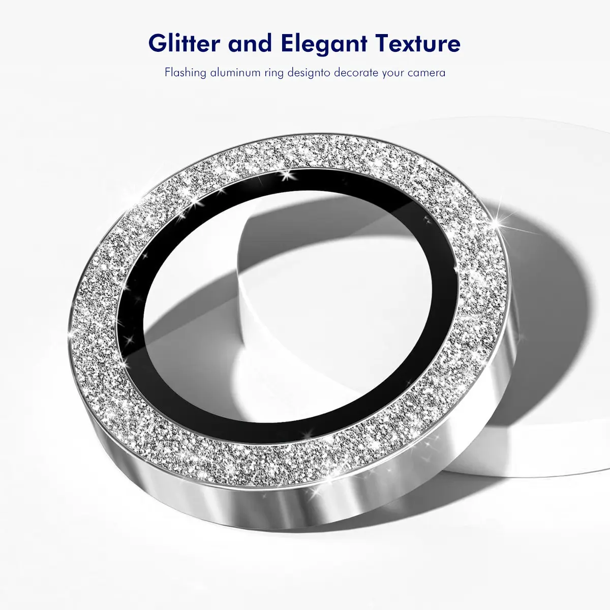 Glitter Linsskydd Aluminium + Glas Samsung Galaxy Z Flip 8 Guld