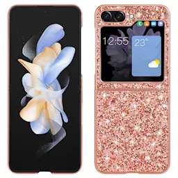 Glittercover Samsung Galaxy Z Flip 7 FE Rose guld
