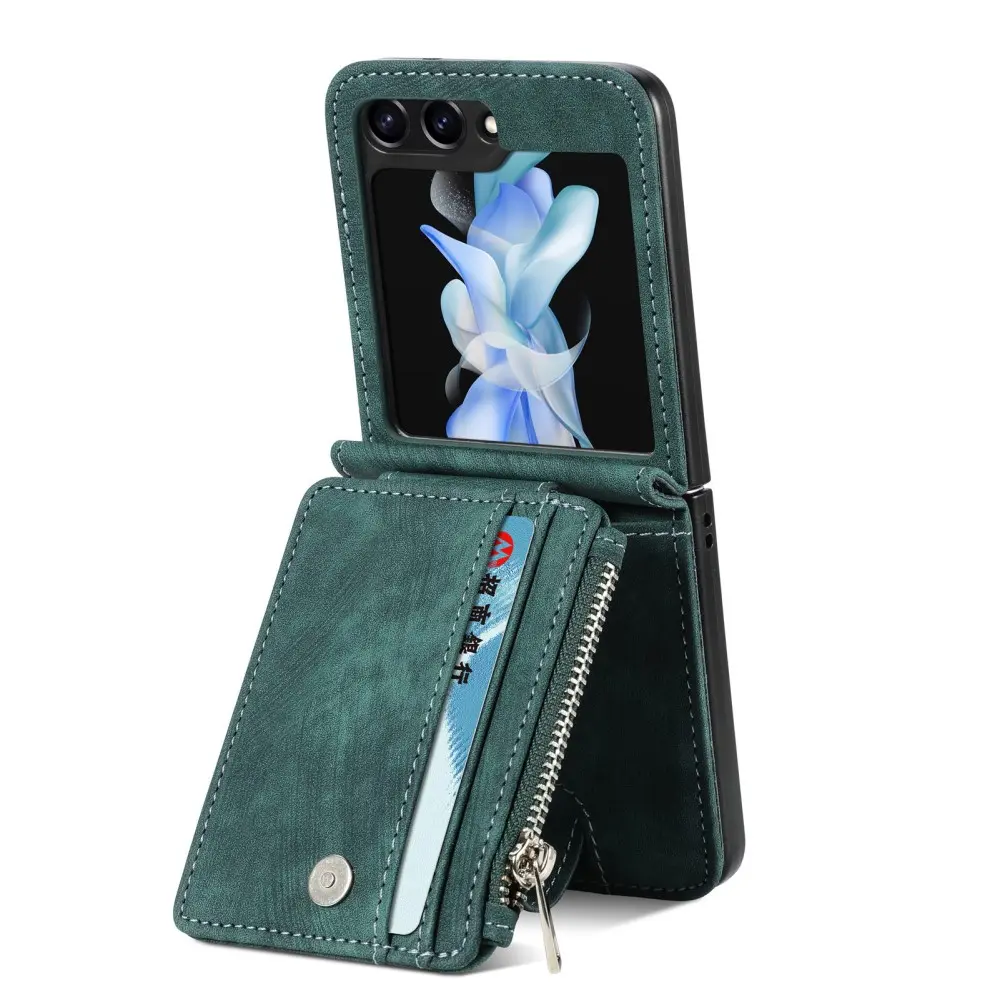 Mobilfodral Multi-slot Zipper Samsung Galaxy Z Flip 7 FE Grön