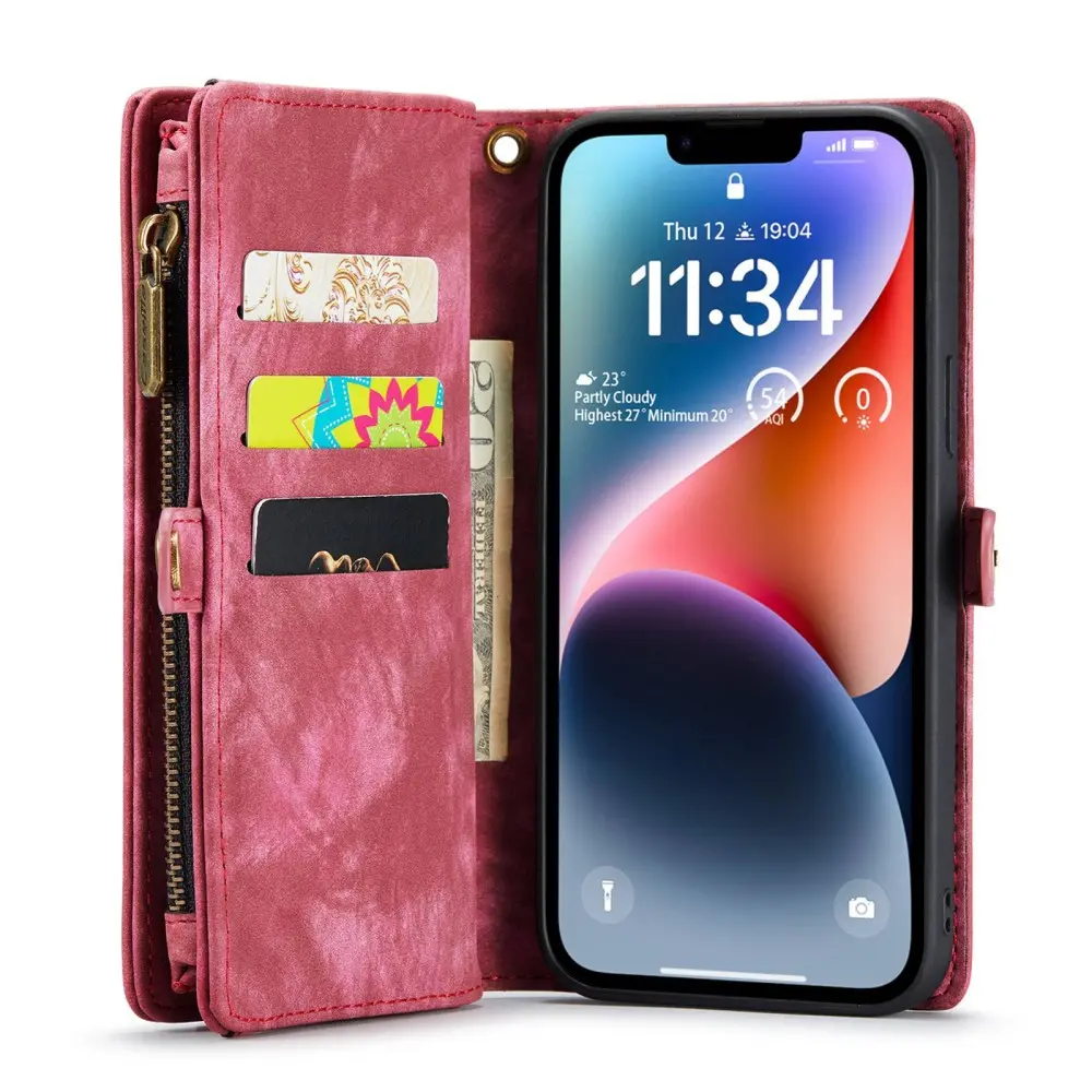 Multi-slot Plånboksfodral iPhone 13 Röd