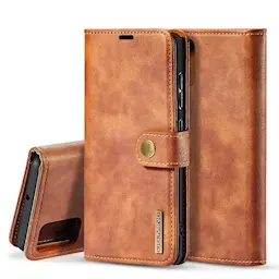 Samsung Galaxy A71 Plånboksfodral med avtagbart skal, Cognac
