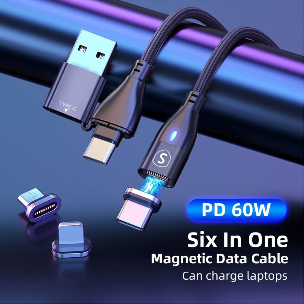 Magnetisk kabel 3-in-1 USB-C + Micro-USB + Lightning 1m (FÄRG]