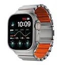 Apple Watch Ultra 49mm 3rd Gen Armbånd Stratos, Natural Titanium - Ultra Orange