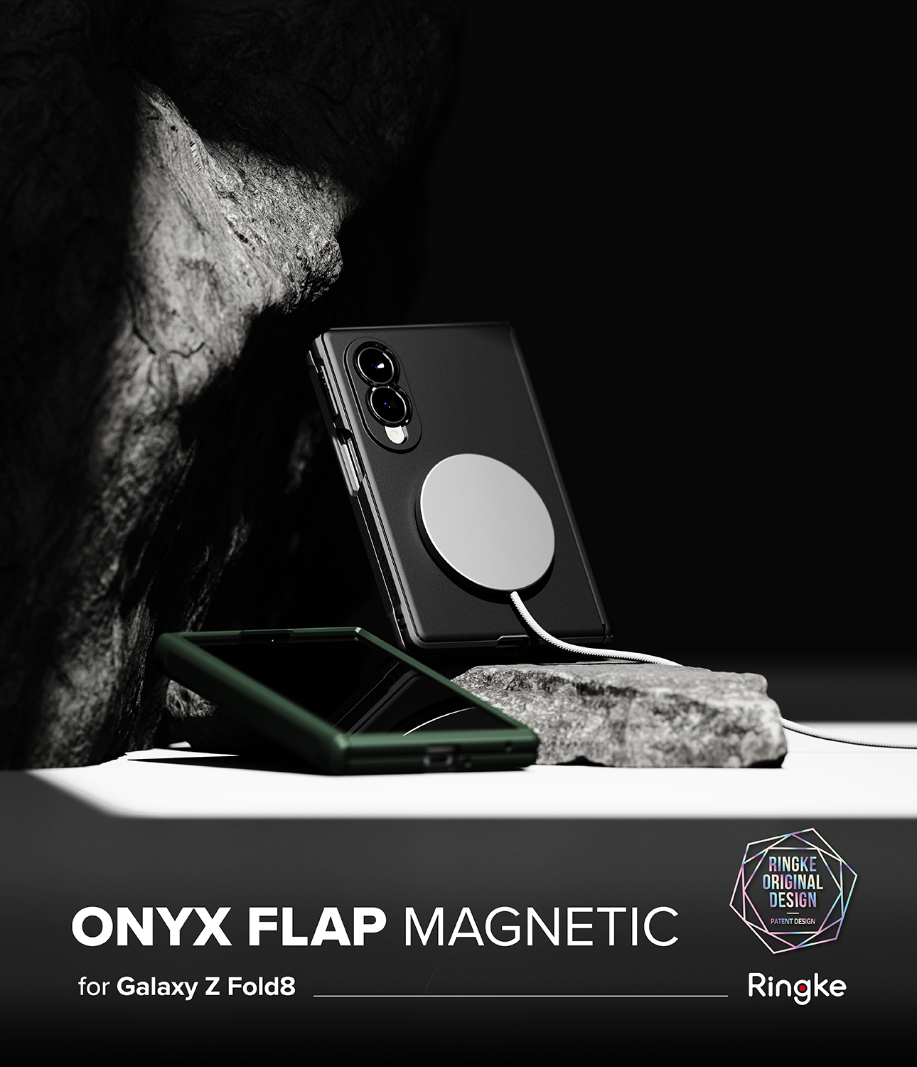 Onyx Flap Magnetic Case Samsung Galaxy Z Fold 8 Dark Green