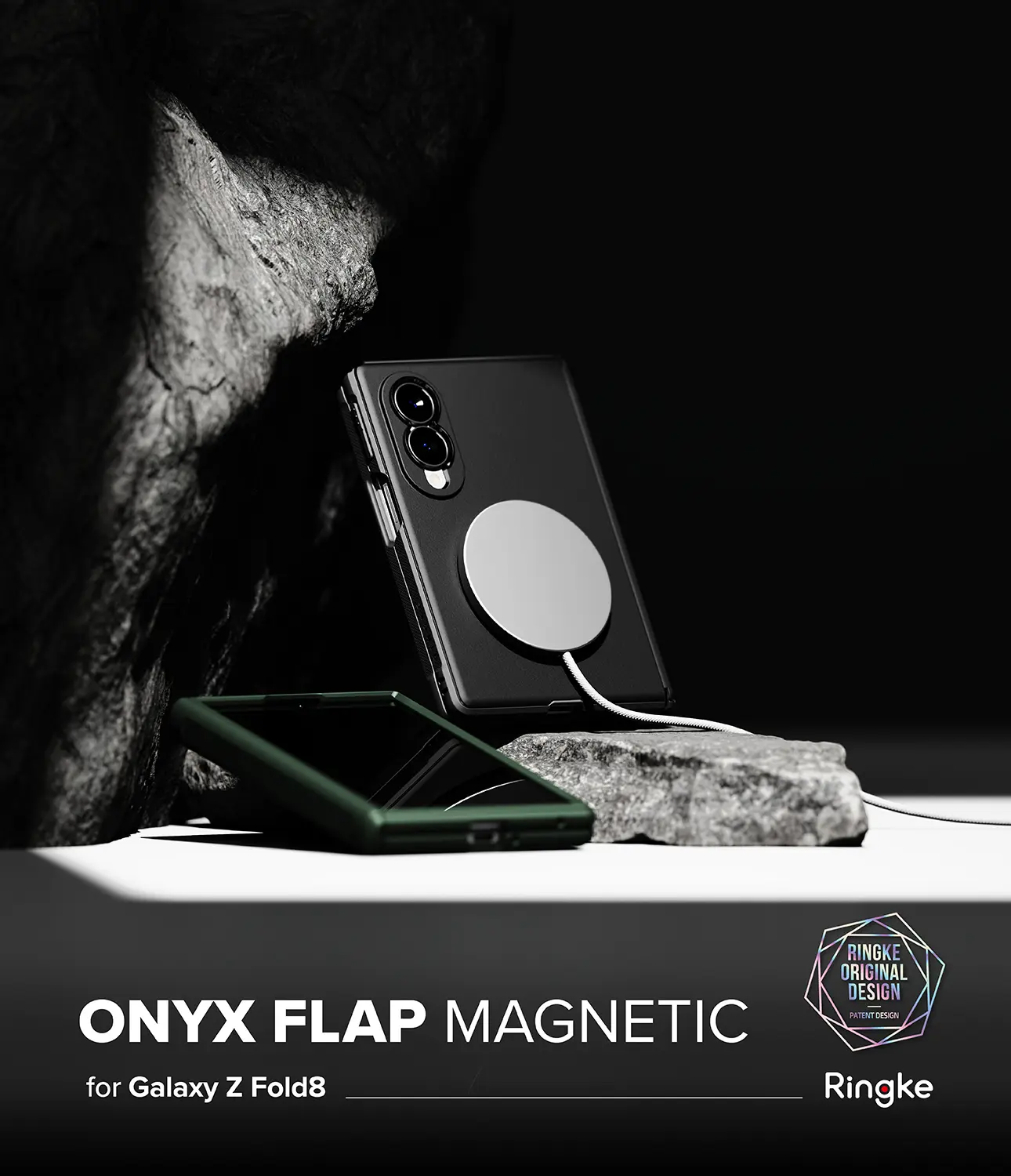 Onyx Flap Magnetic Case Samsung Galaxy Z Fold 8 Dark Green