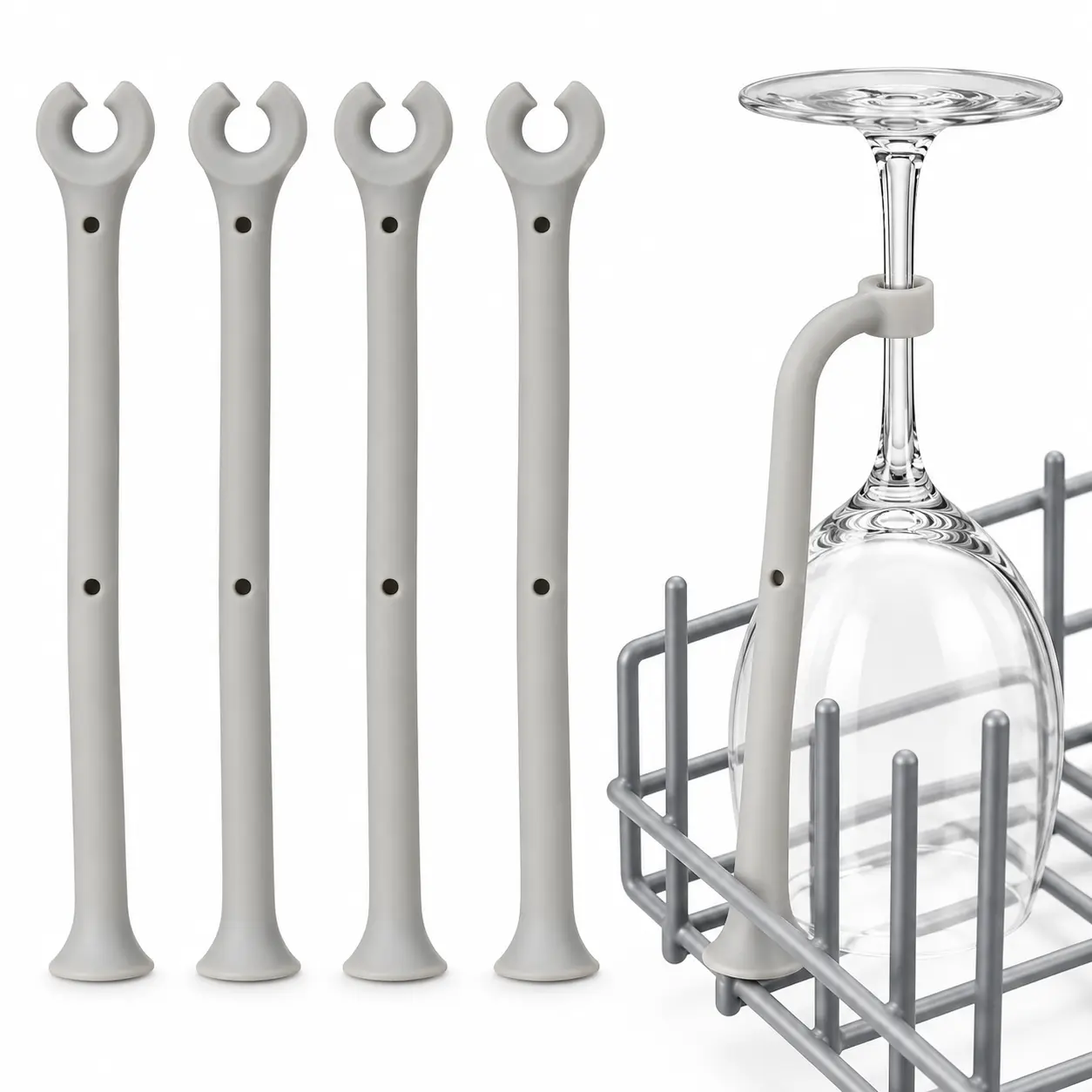 Vinglassholder til oppvaskmaskin (4-pack)