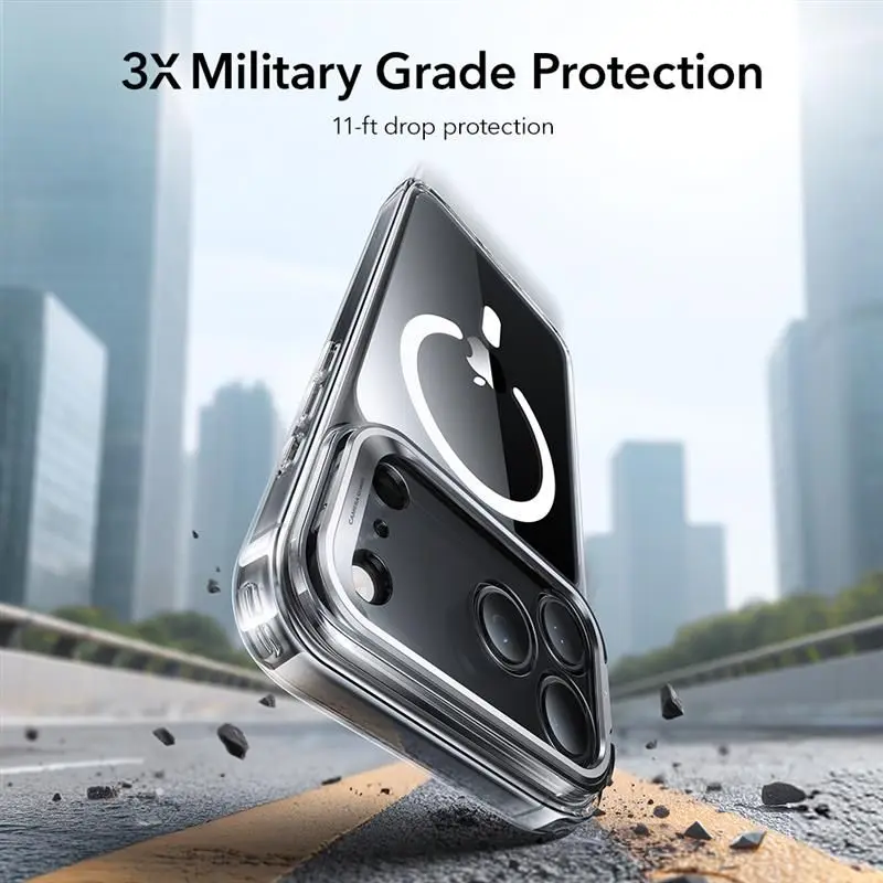 Classic Kickstand HaloLock MagSafe iPhone 17 Pro Genomskinlig