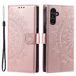 Läderfodral Mandala Samsung Galaxy S25 FE Roséguld