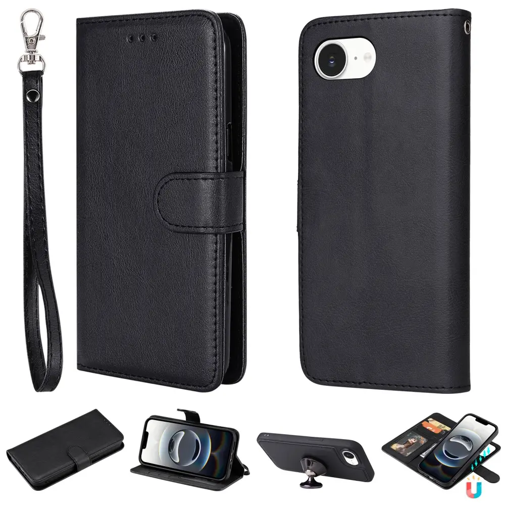 Magnetisk Wallet iPhone 16e sort