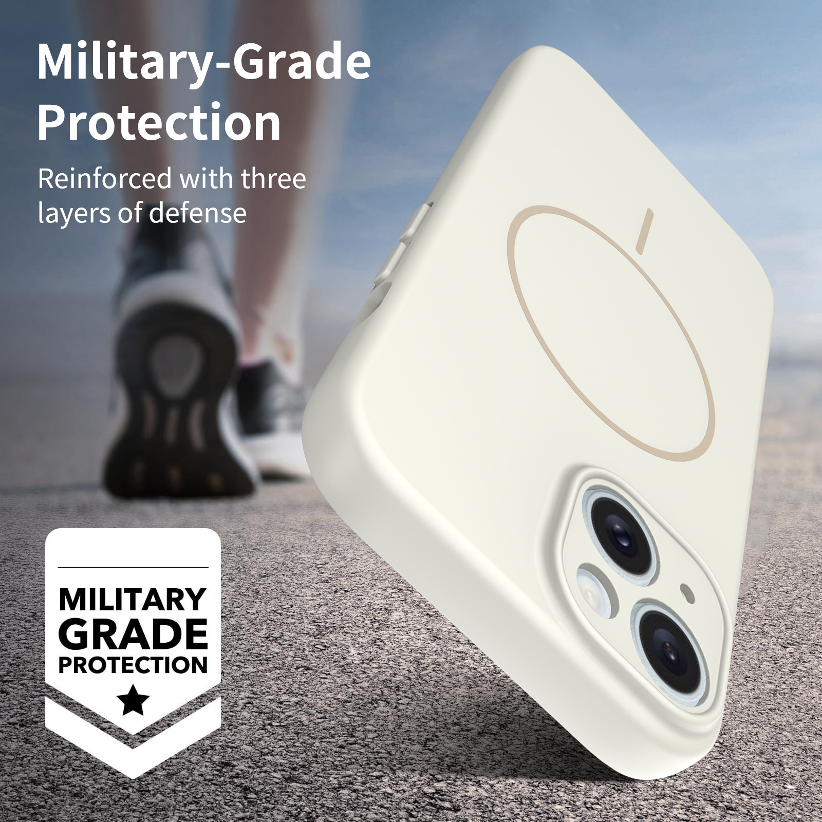 MagSafe-skal SoftArmor iPhone 15 Beige