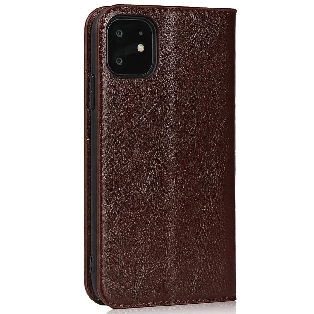 Mobilfodral Äkta Läder iPhone 11 Mörkbrun