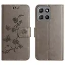 Nahkakotelo Perhonen Motorola Moto G67 Harmaa