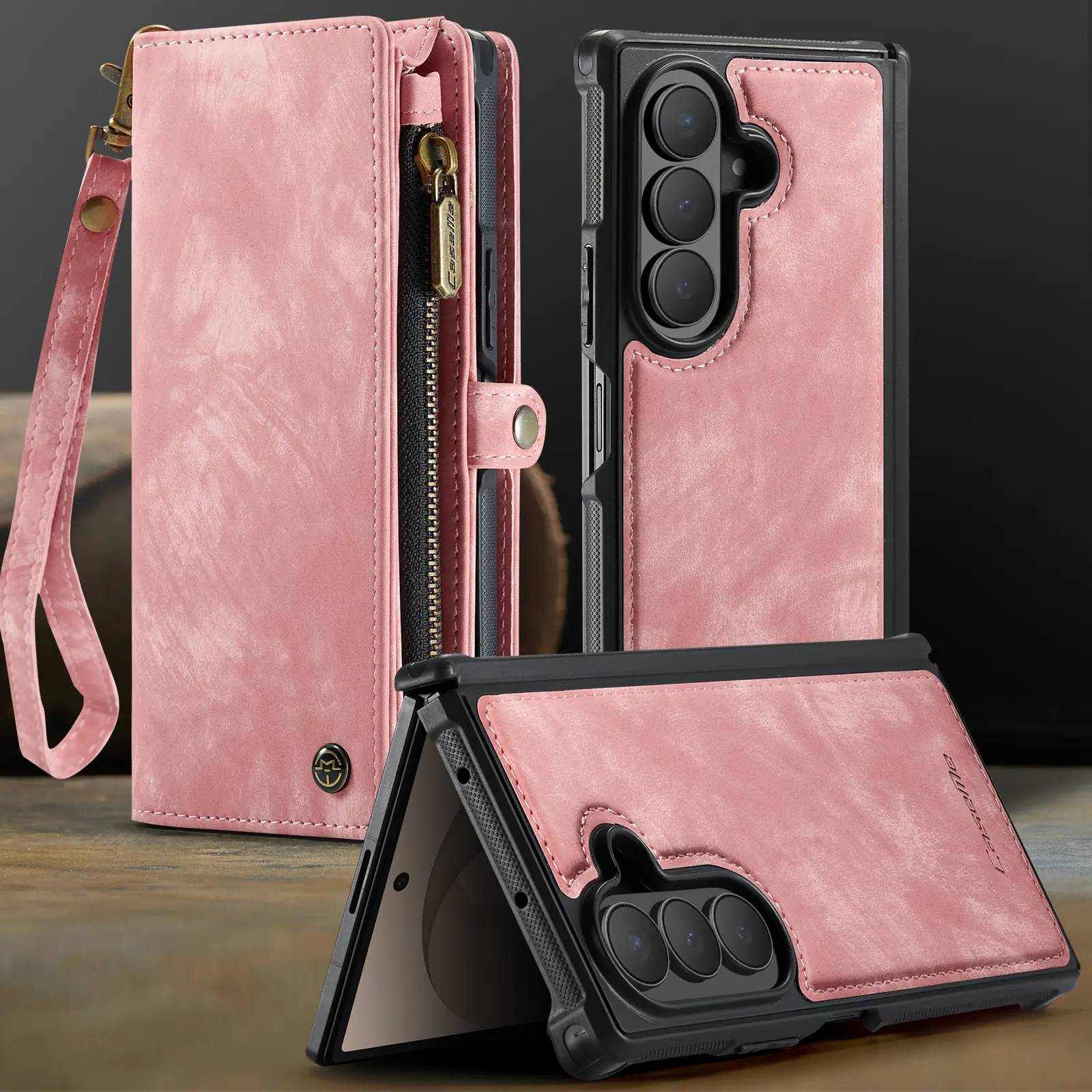 Multi-slot Plånboksfodral Samsung Galaxy Z Fold 8 Ultra Rosa