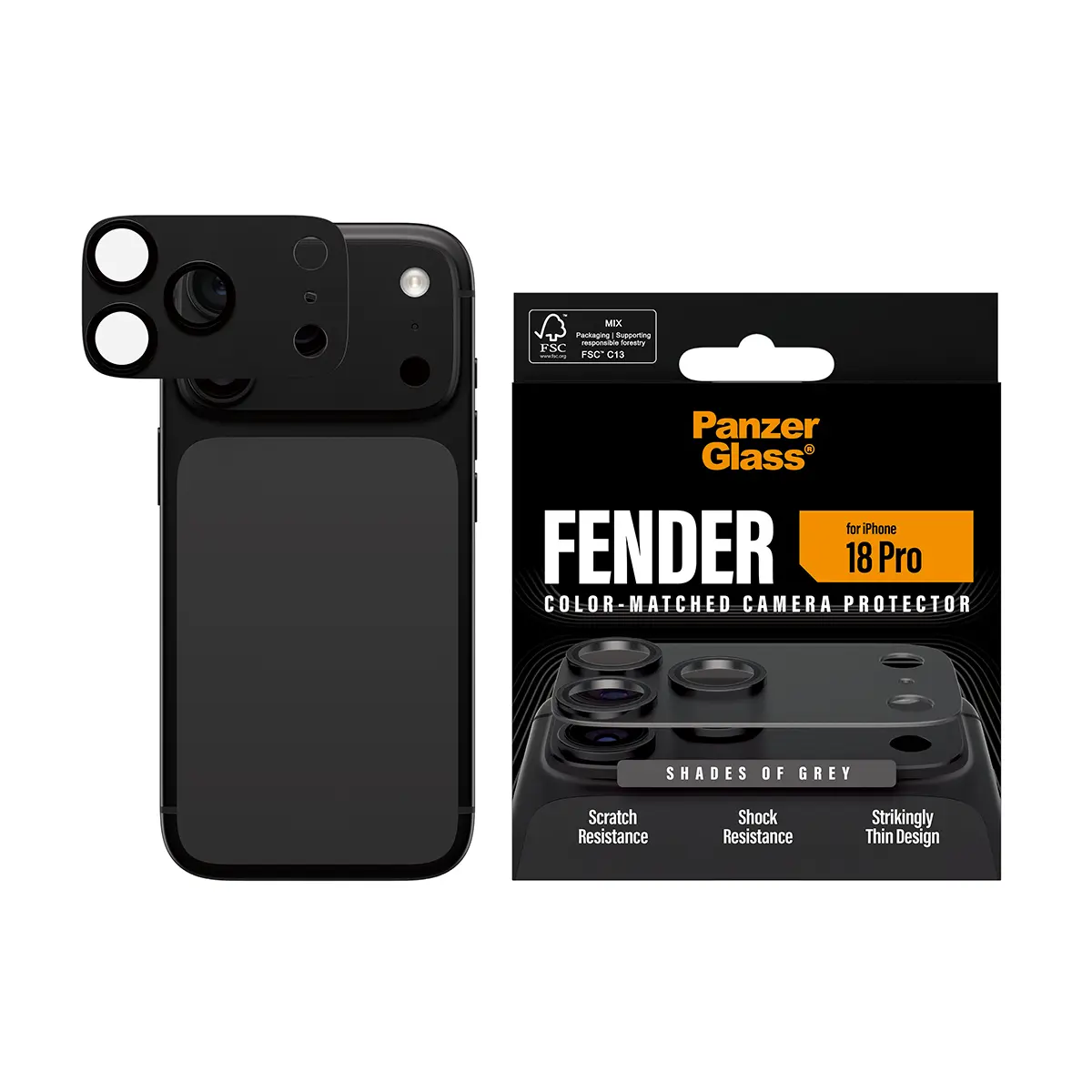 iPhone 18 Pro Fender Camera Protector Shades of Grey