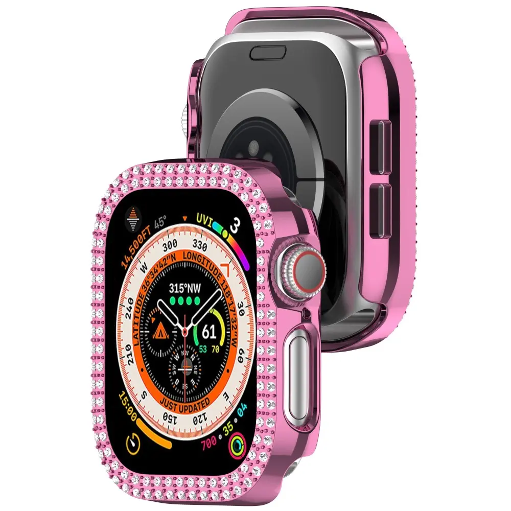Rhinestone Skal Apple Watch Series 11 46mm rosa