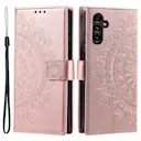 Nahkakotelo Mandala Samsung Galaxy A36 ruusukulta
