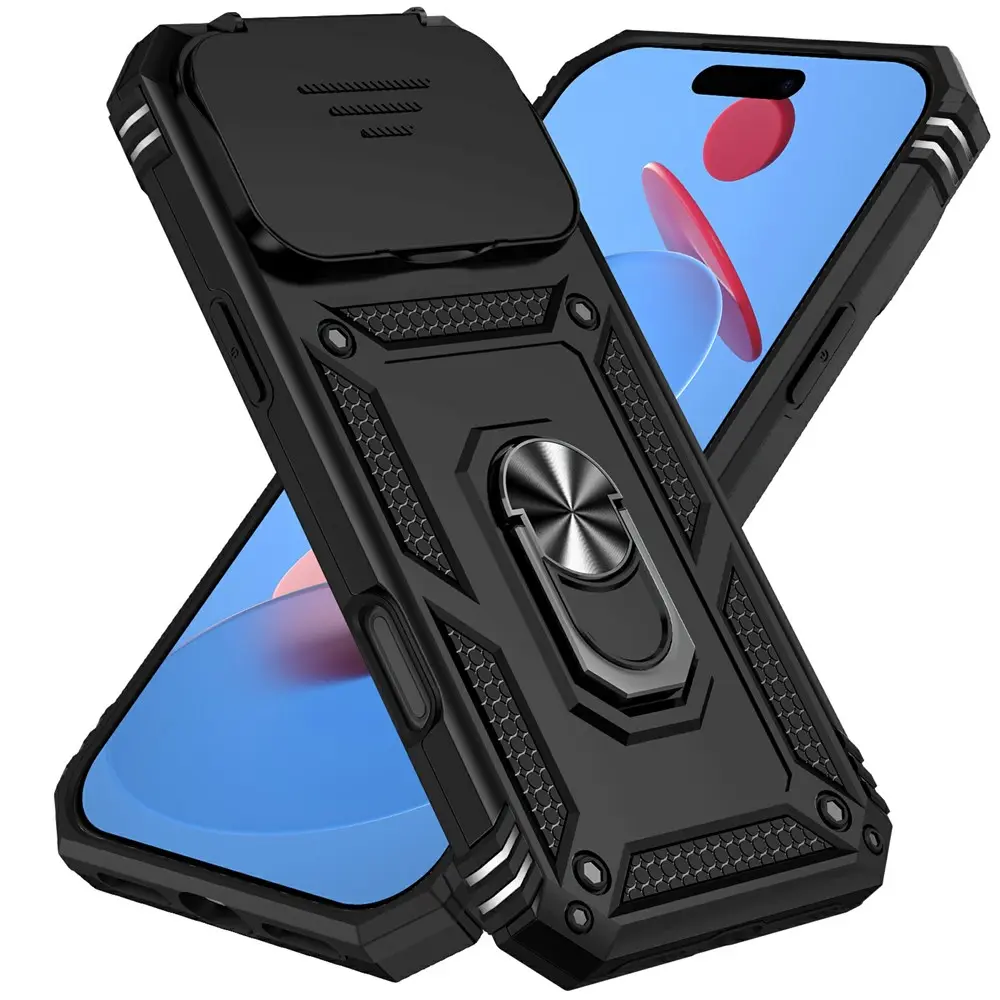Hybridskal Ring + Kameraskydd iPhone 18 Pro Svart