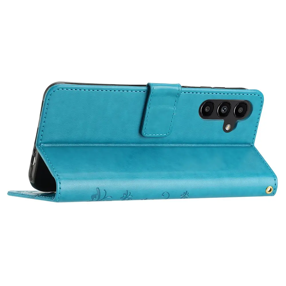 Läderfodral Fjärilar Samsung Galaxy A25 Blå