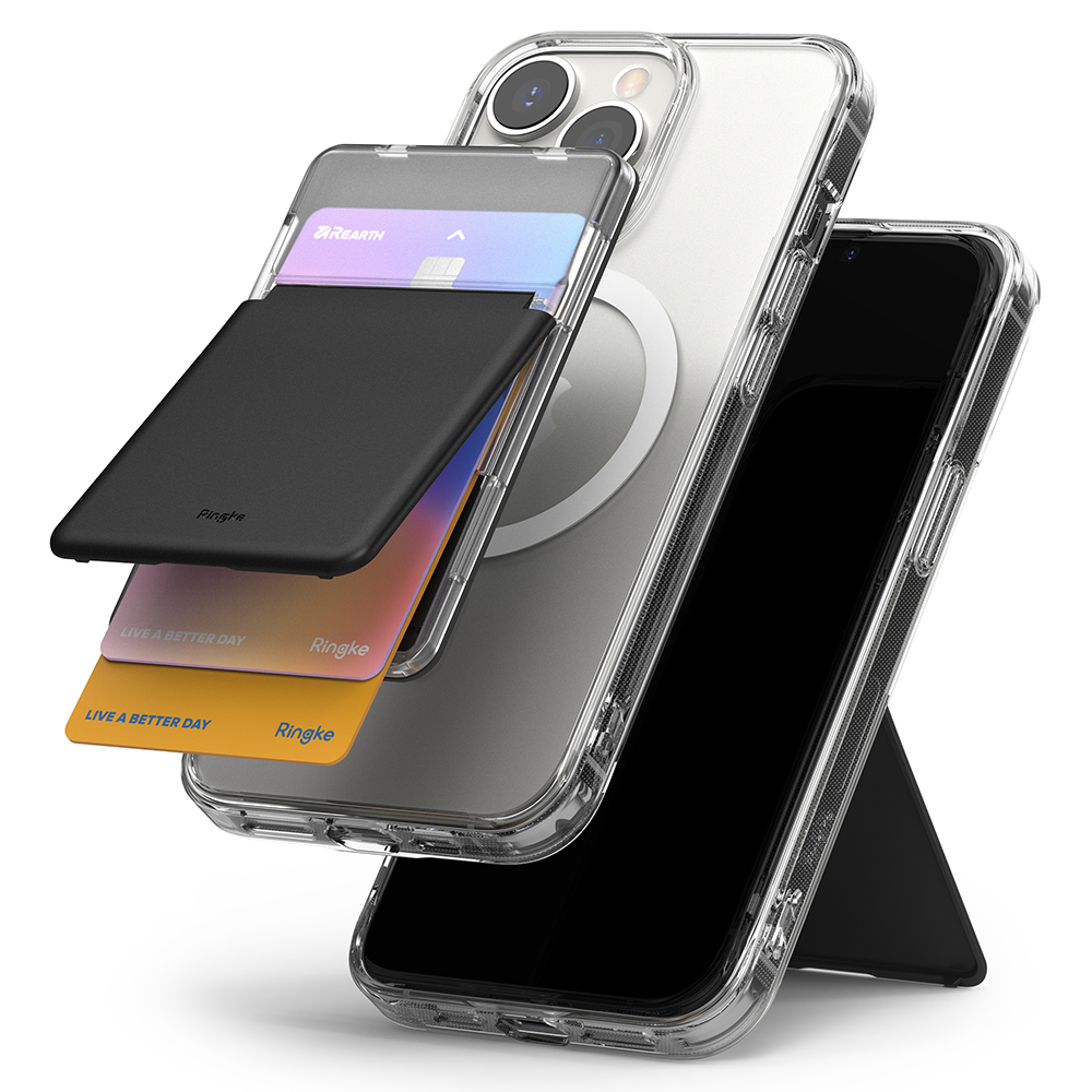 Ringke Magnetic Stand Slot Card Holder MagSafe Clear/Black