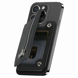 MagSafe pung med lynlås og stander, Sort