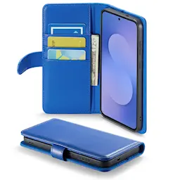 Samsung Galaxy S26 FE pungcover i ægte læder, Blå